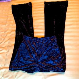 Navy blue velvet bell bottoms size S